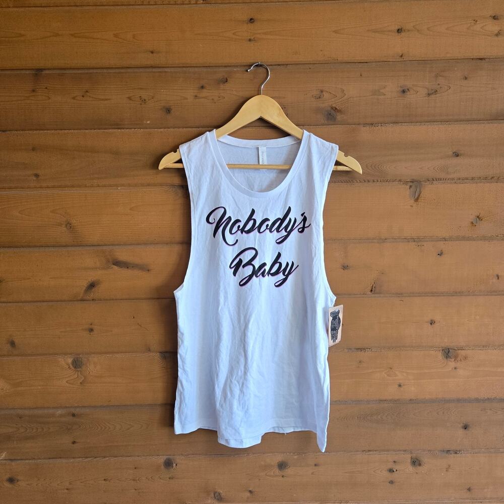 Spitfire Girl Tank Top Nobody's Baby NWT M Y2K 90's Muscle Tee Shirt Grunge